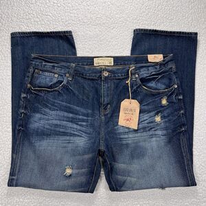 Ecko Unltd 714 Straight Jeans Mens 42x32 Distressed Y2K Streetwear Urban Hip Hop